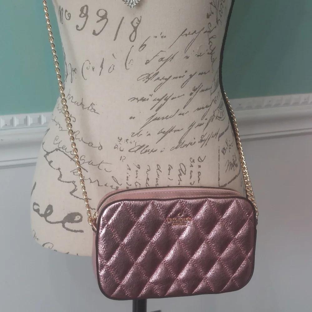 Kate spade glimmer quilted metallic crossbody - Picture 3 of 6